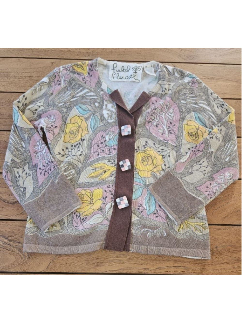 Field Flower x Anthropologie Floral Cardigan Size L